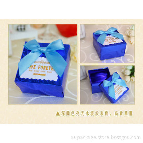Gift Box with Bow, Made of Glossy Gold Foil Paper, Suitable for Gift/Candy Package